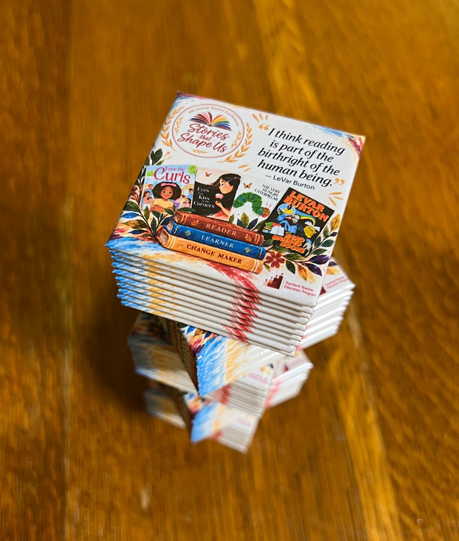 Premium custom 2x2 bulk photo magnets for education conference. For fridge or any magnetic surface. 